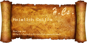 Heimlich Csilla névjegykártya